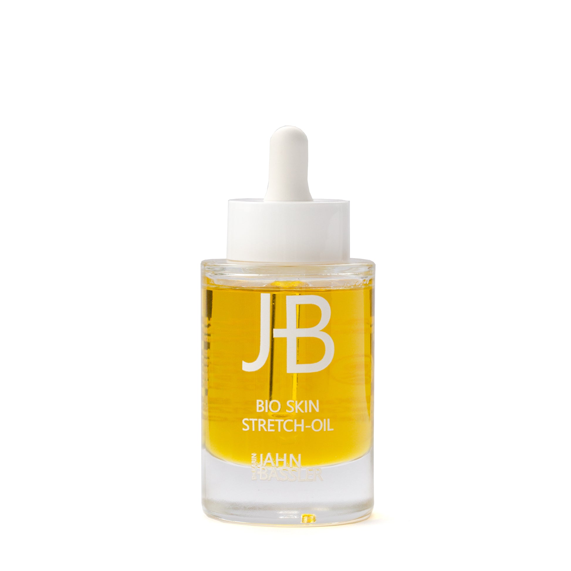 Dr. Karin Jahn-Bassler Bio Skin Stretch-Oil. Ausgewählte Öle und pflanzliches Kollagen halten die Haut elastisch und schützen sie vor Rissen und Narben (Stretchmarks). 
Hervorragend geeignet zur Hautpflege in der Schwangerschaft und für Jugendliche in der Wachstumsphase.
